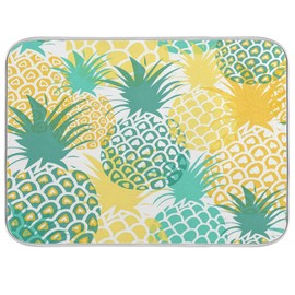 Pineapple Tropical Fruit Dish Drying Mat for Kitchen Counter, Absorbent Microfiber Drying Pad Dish Mat, 24" X 18"
