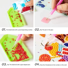 KXCOFTXI Diamond Manual Painting Birthday Cards, DIY Diamond Manual Painting Kits Greeting Cards for Kids and Adults, Diamond Manual Painting Christmas Cards 6 Pack