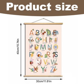 SIRLOMU ABC Poster for Children to Write Learning Alphabet Numbers Poster Letters Basic Letters Gift for Wall Decoration Children's Room for School Nursery Primary School Preschool (30 x 40 cm)