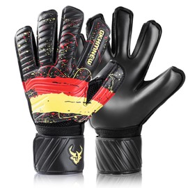 GKHMNEW Soccer Goalkeeper Gloves – Pro-Level Super Superior Grip, Enhanced Finger Protection, Breathable & Durable Comfort for Training, Matches – Youth, Kids, Adult Sizes 6-10 (Black, 6)