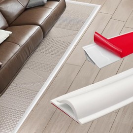 Carpet to Tile Transition Strip Self-Adhesive Cuttable Flexible Floor Transition Strip from Carpet to Tile, Threshold Edging Trim for Doorway（White 6ft）