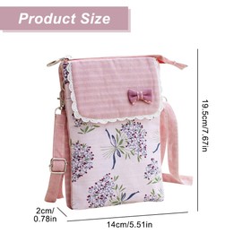 dogmoon Cross Body Bag, Phone Bags for Women Crossbody, Mini Cross Body Bag with Adjustable Shoulder Strap, Zipper Phone Bag, Lightweight Small Canvas Crossbody Phone Bag for Girls Travel Gifts(Pink)