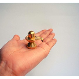 Brass Shivling Shiva Shiv Parivar Sculpture Murti Idol Family Statue (1.25"inch, 55 Gram) Decorative Worship Lord Shankar Shiv Lingam Hindu Gods for Home Temple Pooja Deity Metal Idol Vastu Gift