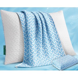Cooling PillowCovers for Hot Sleepers Cooling Pillowcases with Soft Fabric Pillow Cases Queen Size Zippered Cooling Pillow Case,Machine Washable and Breathable(2 Pack)