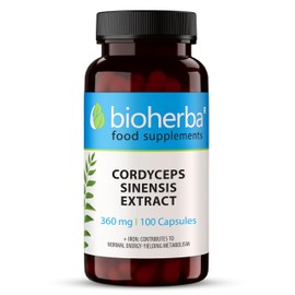 Cordyceps Mushroom Extract 360 mg 300 Capsules for Energy and Immune Support by BIOHERBA