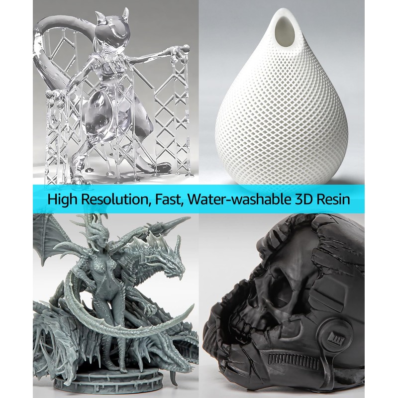 8K 22um Resolution SuperFast Water Washable Resin, 0.5 Sec. (50um),