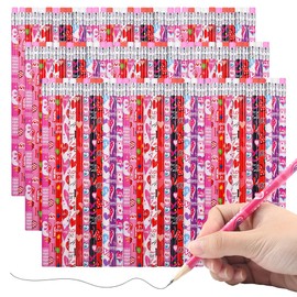 BAISDY 72 Pcs Valentine's Day Pencils Heart Shape Valentine's Day Pencils Bulk with Erasers for Kids Giving School Classroom Exchange Party Favor Supplies