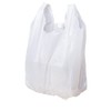 Carry-Out Plastic Bag-White Plain T-Shirt Bag 11.5"x6.5"x21.5" 15Mic (White, 1000/Case)