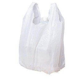 Carry-Out Plastic Bag-White Plain T-Shirt Bag 11.5"x6.5"x21.5" 15Mic (White, 1000/Case)