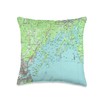 Casco Bay ME Maritime Map (1985) Throw Pillow