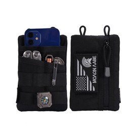 VIPERADE VE3-P Pocket Organizer Pouch, Small EDC Pocket Pouch with DIY Patches Area, EDC Organizer Pouch with 4 Tool Storage EDC Pouch for Flashlight, EDC Multitools, EDC Pen, EDC Gear (Black)