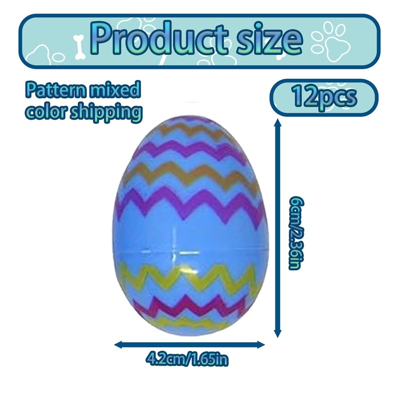KSVFTB Plastic Eggs 12 Pcs Pattern Printed Easter Eggs, Empty