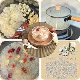 Dried lily bulb stems (200g/7oz) | Premium dried lily bulb stems | Sealed jar | Easy to store | Versatile | Can be used to make lotus seed soup and desserts.龙牙百合 无硫百合干 银耳莲子羹