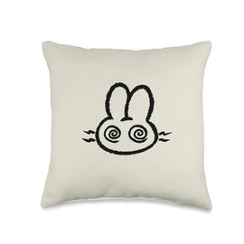Y2K 90s Mad Bunny Hare Rabbit is Confused Throw Pillow