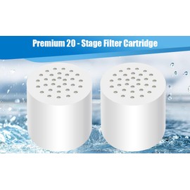 Hardwant 2 Pack 20 Stage Shower Filter Replacement Cartridge, Universally Compatible With Any Similar Design, Water Softener with High Output,home water purification accessories