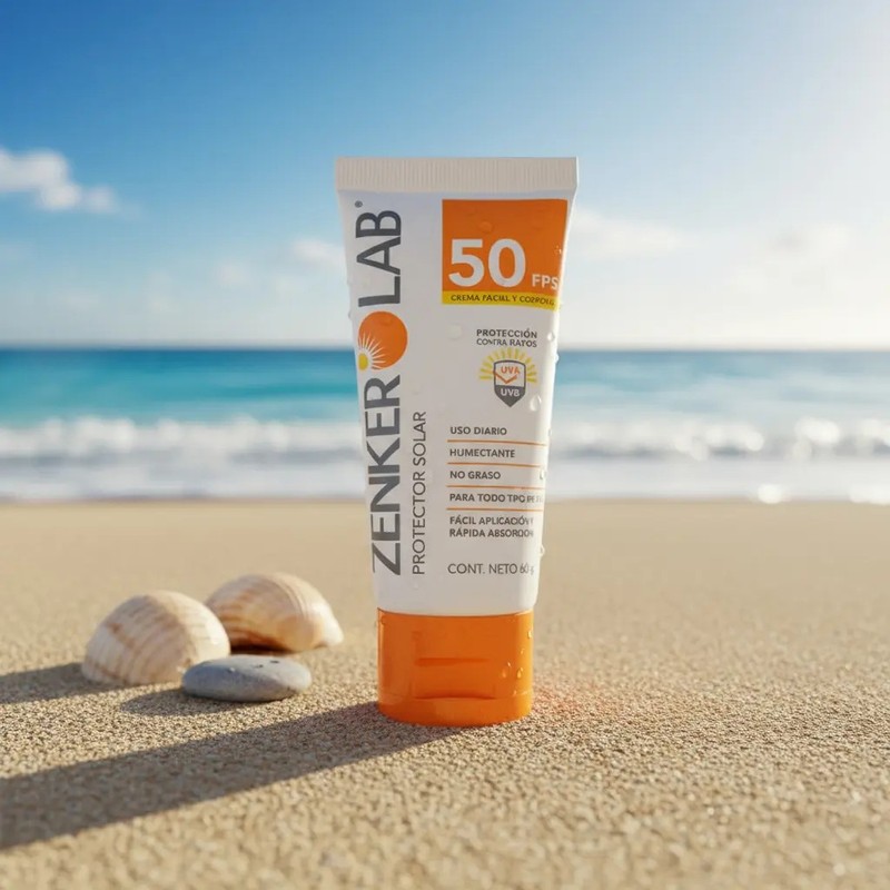 Bloqueador Solar Zenker 50fps Uso Diario Humectante 60 G