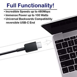 Works PRO USB Type-C Charger for Asus Rog Phone 5s Pro Provides Fast Charging at 5Amps/100 Watt Capacity (Black 1M)