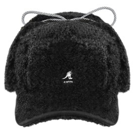 Kangol Faux Shearling Utility Flap Cap - Black/1SFM Black, One Size