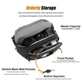 Cwatcun Camera Sling Bag, DSLR Compact Camera Shoulder Bag Crossbody with Tripod Strap, Photography Bag Case Purse for Canon Nikon Sony Fuji DSLR/SLR/Mirrorless Cameras(Medium)