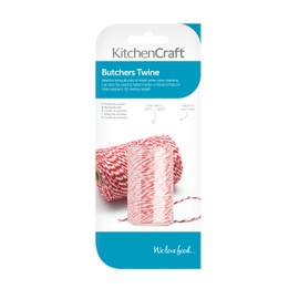 KitchenCraft Butchers String, 60 Metre Roll of Red and White Twine for Cooking, Baking, Christmas Gift Wrapping, Craft, Cards and More, 21 x 9 x 4 cm, Red/White