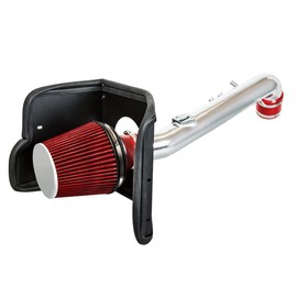 Cold Air Intake Airlfow Inductions System with Heat Shield Kit + Filter Combo RED Compatible For 05-20 Tacoma 2.7L