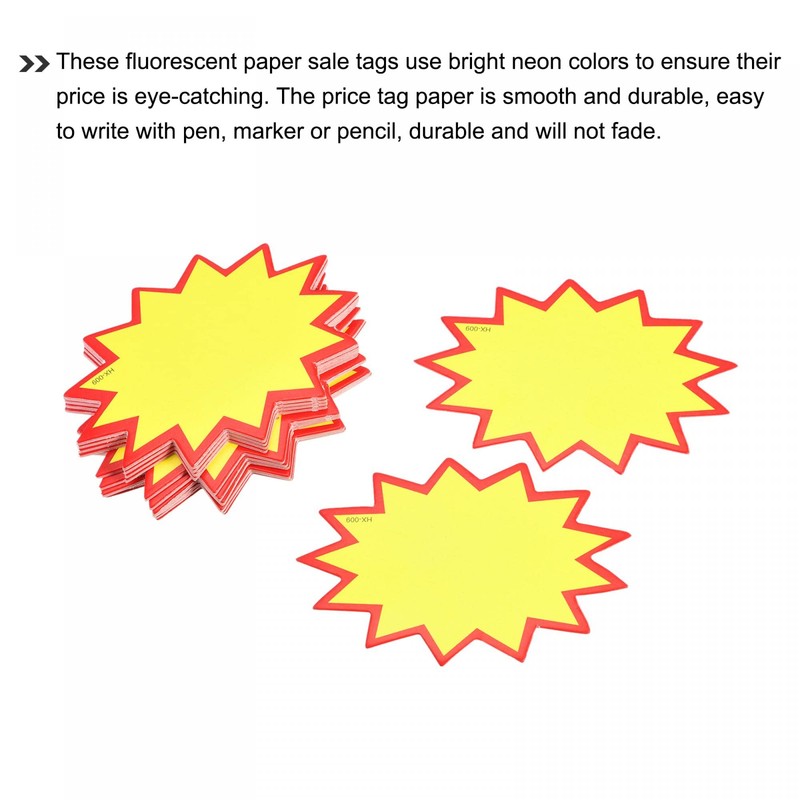 sourcing map Pack of 100 Blank Star Burst Sales Sign