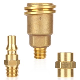 3pcs QCC1 Nut Propane Hose Adapter kit, 1/4" NPT Male Thread 1/4" NPT Female Fitting and Nut Propane Tank Bottle Connect Gas Quick Connector for Gas Grills Heaters