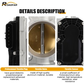 ROADFAR Throttle Body Assembly Compatible for 2016-2020 for Acura for MDX | 2022 for Acura for MDX | 2018-2022 for Honda for Odyssey | 2019-2022 for Honda for Passport Replaces 164005J6A01