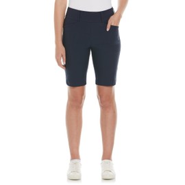 PGA TOUR Women's 9.5” Pull-on Golf Shorts with Tummy Control, Performance Stretch, Moisture-Wicking, Sun Protection, Navy, Small