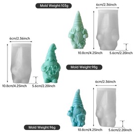 Gnome Design Silicone Mold, 1 Count DIY Candle Mold, Soap Making Mold, DIY Candle Making Tool for Home Decor:_White_J-5144