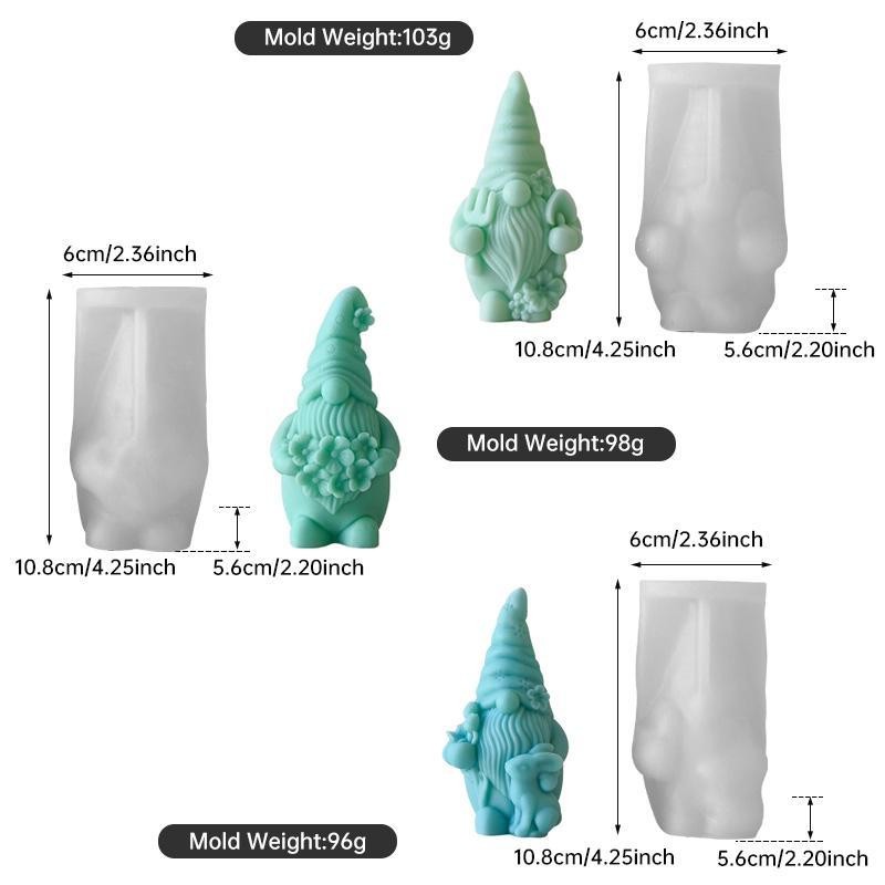 Gnome Design Silicone Mold, 1 Count DIY Candle Mold, Soap