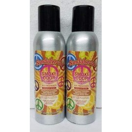 Smoke Odor Exterminator 198 gm/ 7 oz Large Spray Sandalwood Set of Two Cans.
