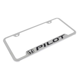 Honda Pilot License Plate Frame Brushed (Chrome)