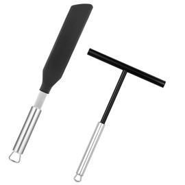 2PCS Crepe Spreader and Spatula Kit, 8inch T-Shaped Batter Spreaders, 13.4 Inch Spatula Turner, Stainless Steel Crepe Spreader Tool for Crepes Pan Maker