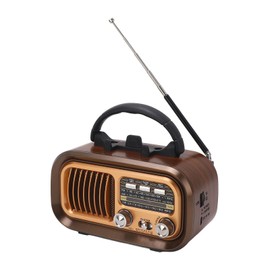 Bewinner Portable Retro Radio Speaker, Multifunctional Bluetooth Vintage Radio with Phone Holder, FM AM SW 3 Band Radio in Old Fashioned Classic Style for Home