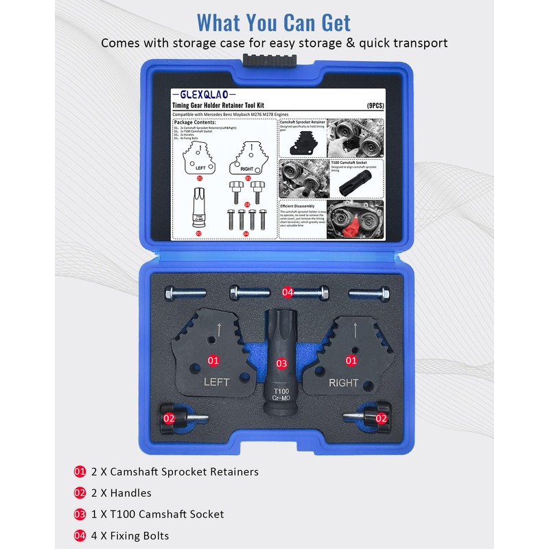 GLEXQLAO Timing Gear Retainer Tool Set with T100 Socket