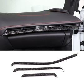 Center Console Panel Dashboard Cover Compatible with Corvette C8 2020 2021 2022, Real carbon fiber Dashboard Panel Trim, Car Dashboard Panel Decorative Sticker 3pcs (Carbon Fiber - Forged Pattern)