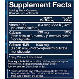 BODYTECH HMB + Vitamin D3 - Supports Muscle Growth, Strength & Recovery (120 Vegetable Capsules)