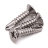 #10 x 3/4" Phillips Flat Head Sheet Metal Screws, Stainless