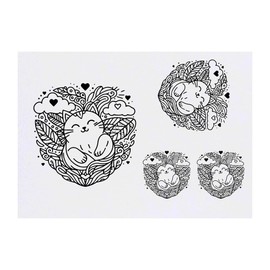 4 x 'Cat Love' Temporary Tattoos - Water Resistant, Skin-Safe, Non-Toxic Transfers, Mixed Sizes (TO00074108)