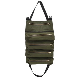 Car Back Seat Tool Storage Bag Canvas Garden Foldable Roll Up Tools Pouch Bag for Pliers Wrench OD Green