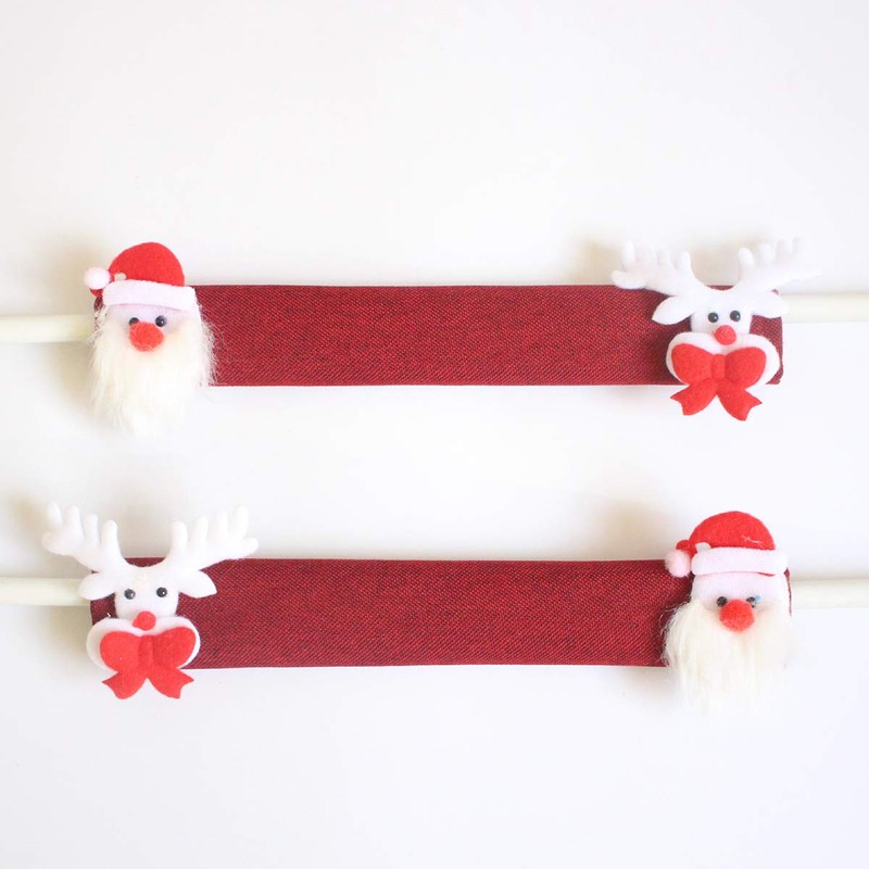 4pcs Refrigerator Handle Cover Washable Snowman Fridge Handle Cover Refrigerator