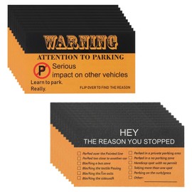 PATIKIL Bad Parking Cards Attention to Parking Cards, 100 Pack Funny Cards Car Accessories, Black Orange