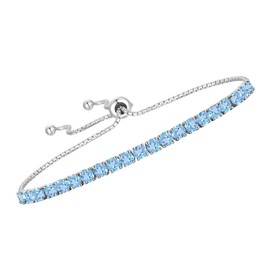 Tirafina - Pulsera de bolo ajustable con piedras preciosas – Tamaño de muñeca de 6,7 y 8 pulgadas – Fácil de poner y quitar – Pulsera de joyería de piedra natal – Joyería de plata de ley para todas las ocasiones, Gema, Topacio