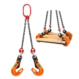 수평 플레이트 리프팅 클램프 이중/사중 체인 고강도 망간강 산업용 크레인 훅 [07 1.6T 2M] Horizontal Plate Lifting Clamp Double/Quad Chain High-Strength Manganese Steel Industrial Crane Hook [07 1.6T 2M]