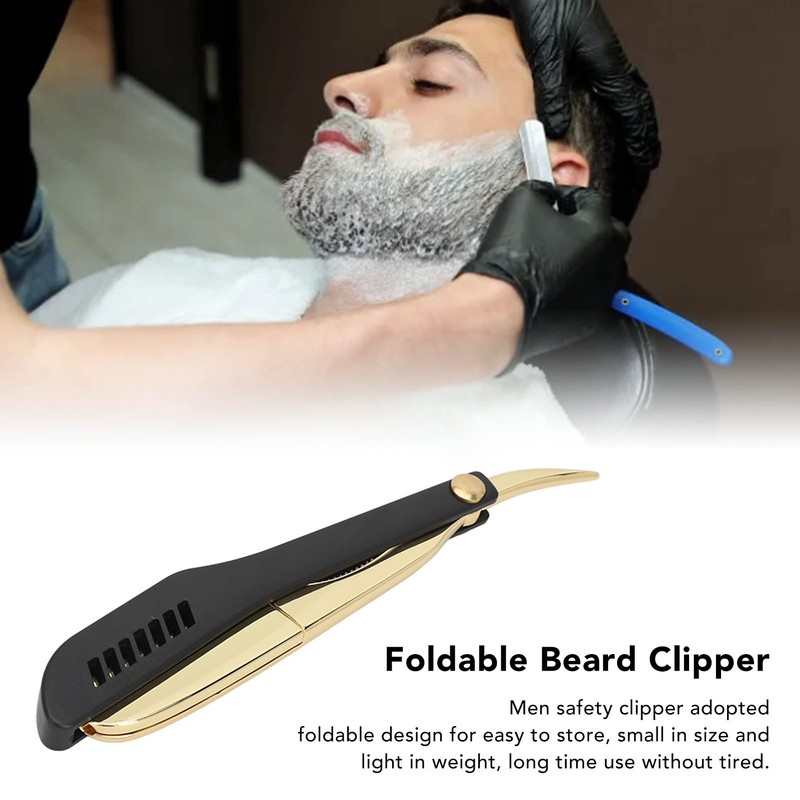 Foldable Beard Clipper Stainless Steel Safety Manual Vintage Straight Clipper
