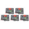 5 Pcs Label Maker Tape Black On Red 12mm 0.47
