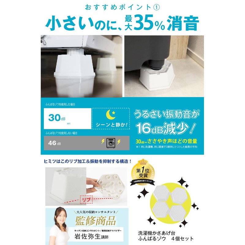 Fluffy Elephant Washing Machine, Washing Machine Stand, Anti-Vibration Rubber, Washing