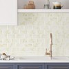 Wallercity Glossy Marble Beige/Yellow Peel and Stick Backsplash for Kitchen