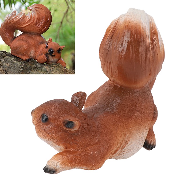 Squirrel Garden Decor Outside Funny Resin Statue Courtyard Balcony Outdoor